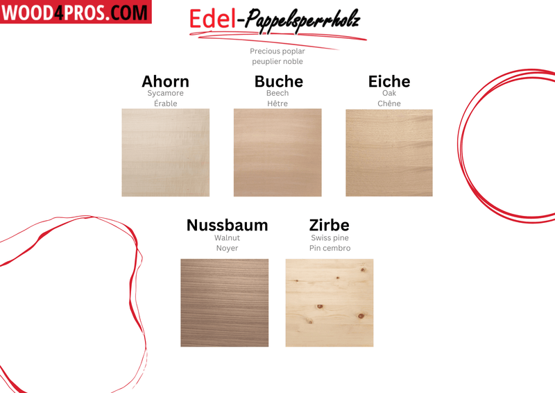 Laden Sie das Bild in Galerie -Viewer, Edel-Pappelsperrholz
